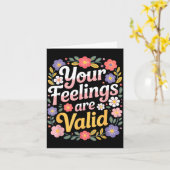 Carte Les sentiments sont valides drôle disant botanique (Fleur jaune)