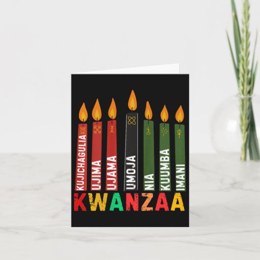 Carte Les sept principes de Kwanzaa Kinara Joyeux Kwanz (Devant)