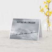 CARTE **LES SKIES BLEUS REVIENDRONT À MON AMI** (Fleur jaune)
