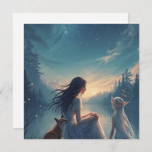 CARTE LES SŒURS FÉES ET LE RENARD (Devant / Derrière)