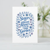 Carte Les Soeurs Sont Différentes Fleurs Du Même Jardin (Debout devant)