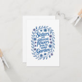 Carte Les Soeurs Sont Différentes Fleurs Du Même Jardin (Devant/Arrière en situation)