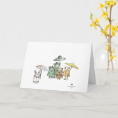Carte Les souris dans la pluie (Fleur jaune)