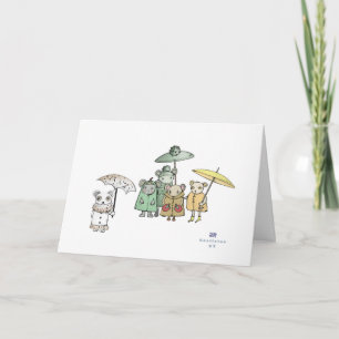 Carte Les souris debout dans la pluie