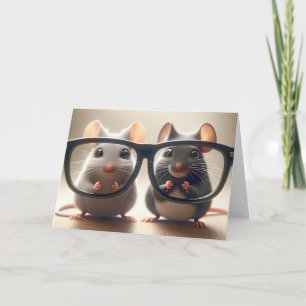 Carte Les souris regardent à travers les lunettes Humour
