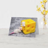 Carte Les souris sur le fromage Drôle Jouets de voeux Ca (Fleur jaune)