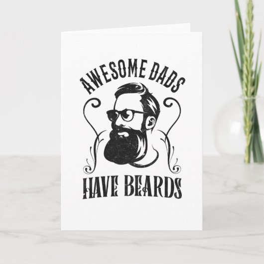 Carte Les super papas ont une barbe Hipster Papa Fête de (Devant)