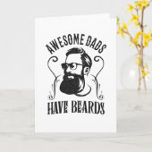 Carte Les super papas ont une barbe Hipster Papa Fête de (Fleur jaune)