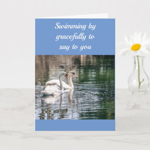 CARTE LES SWANS NAGENT POUR VOUS SOUHAITER UN "JOLI ANNI