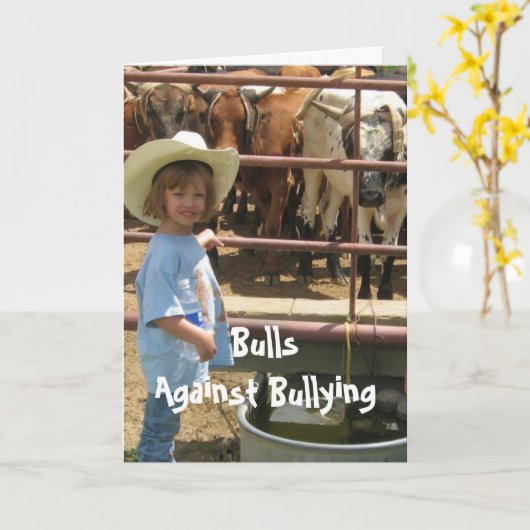 Carte Les taureaux contre l'intimidation #7 sur 7 Différ (Fleur jaune)