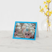 Carte *LES TÊTES MARSHMELLOW DISENT *JEUX 10e ANNIVERSAI (Fleur jaune)