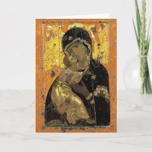 Carte Les Theotokos de Vladimir Pascha Salutation de Pâq