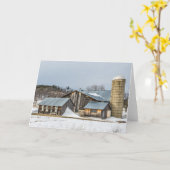 Carte Les tonneaux et les silos illuminés en hiver (Fleur jaune)