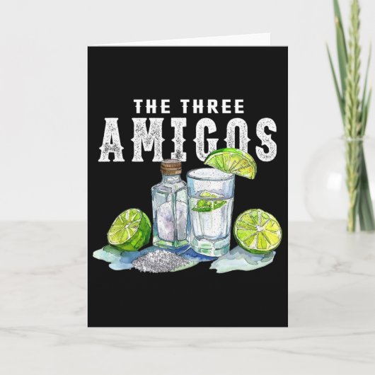 Carte Les Trois Amis Lime Sel Tequila Drôle Cinco De (Devant)