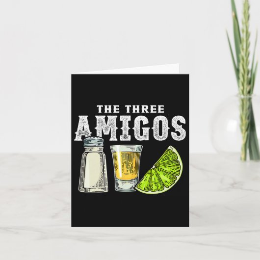 Carte Les Trois Amis Lime Sel Tequila Drôle Cinco De (Devant)
