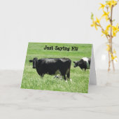Carte Les vaches mignonnes disent simplement Hi Card pou (Fleur jaune)