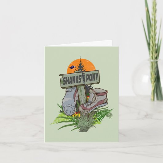 Carte Les vieilles bottes de randonnée de poney de Shank (Devant)