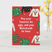Carte Les vilains pulls à larges ceintures, un Noël drôl (Fleur jaune)