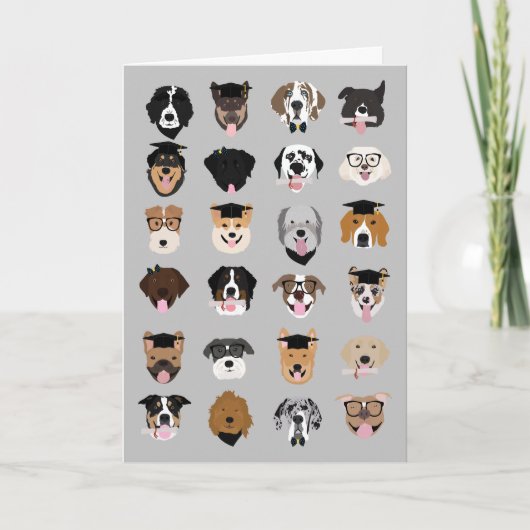 Carte Les visages du chien de graduation (Devant)