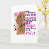 Carte Les Vizslas Sont La Meilleure Amie D'une Fille (Fleur jaune)