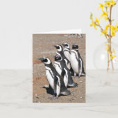 Carte Les voeux d'anniversaire heureux de Penguin (Fleur jaune)
