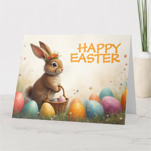 Carte Les voeux du printemps du lapin de Pâques