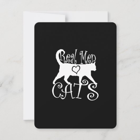 Carte Les vrais hommes aiment les chats en style (Devant)
