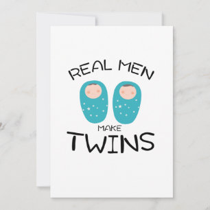 Carte Les vrais hommes font des jumeaux Nouveau papa Fêt