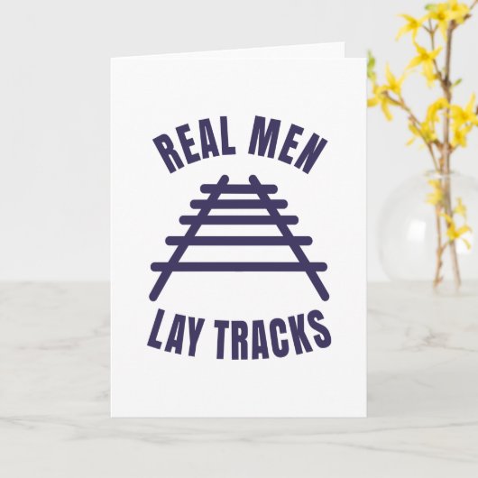 Carte Les vrais hommes posent des rails (Fleur jaune)