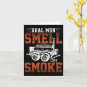 Carte Les vrais Hommes Sentent Comme La Fumée - Bbq Smok (Fleur jaune)
