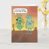 Carte Les Yeux Aliens Drôle Sont Là Anniversaire (Fleur jaune)