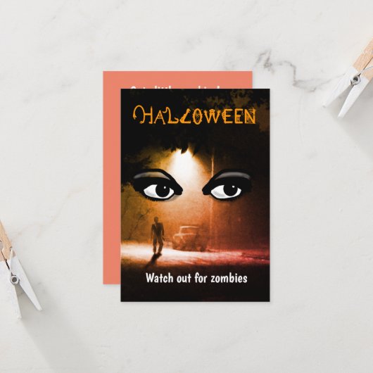 Carte Les zombies d'Halloween (Devant/Arrière en situation)