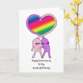 Carte Lesbian My Mums Parents Anniversaire Rainbow Cats (Fleur jaune)