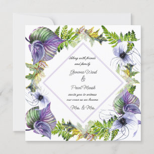 Carte Lesbian Purple Clematis et Feuilles