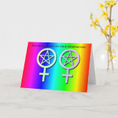 Carte lesbienne 2 de Wiccan Handfasting de gay (Fleur jaune)