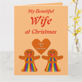 Carte Lesbienne Noël Gingerpain Dames Custom Femme (Fleur jaune)