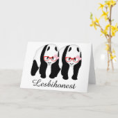 Carte LESBIHONEST pandas (Fleur jaune)
