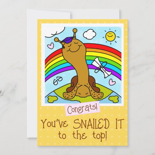 Carte L'Escargot mignon L'A INSTALLÉ À La Fin De La Grad (Devant)