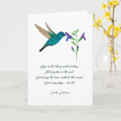 Carte "L'espoir est" Colibri (Fleur jaune)