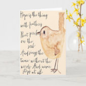 Carte L'espoir est la chose avec des plumes (Fleur jaune)