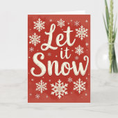 Carte Let It Snow Christmas Card Glitter Snowflake (Devant)