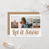 Carte Let it Snow Photo Collage Noël (Devant/Arrière en situation)
