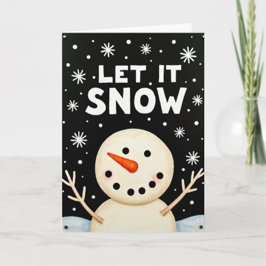 Carte Let It Snow Snowman Card (Devant)