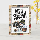 Carte Let It Snow Snowman Christmas (Fleur jaune)