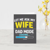 Carte Let Me Ask My Wife Funny Retro Dad Father Husband  (Fleur jaune)