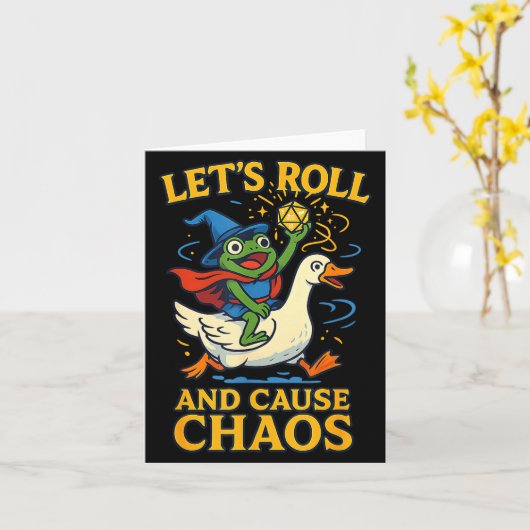 Carte Let’s Roll And Cause Chaos Frog Wizard Goose Rpg A (Fleur jaune)