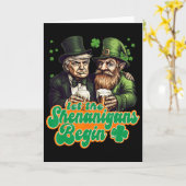 Carte Let The Shenanigans Begin St Patrick's Day Shamroc (Fleur jaune)