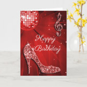 Carte L'étincelle gîte la boule rouge de disco (Fleur jaune)