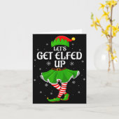 Carte Let's Get Elfed Up Christmas Family Elf Squad Girl (Fleur jaune)