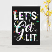 Carte Let's Get Lit Funny Christmas Lighting Xmas Tee Me (Fleur jaune)